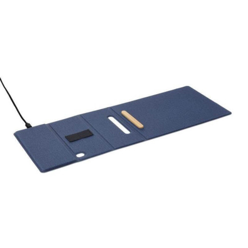 BLACE - CHANGE ZERO Recycled PU 15W Wireless Mousepad & Desk Organizer - Navy Blue