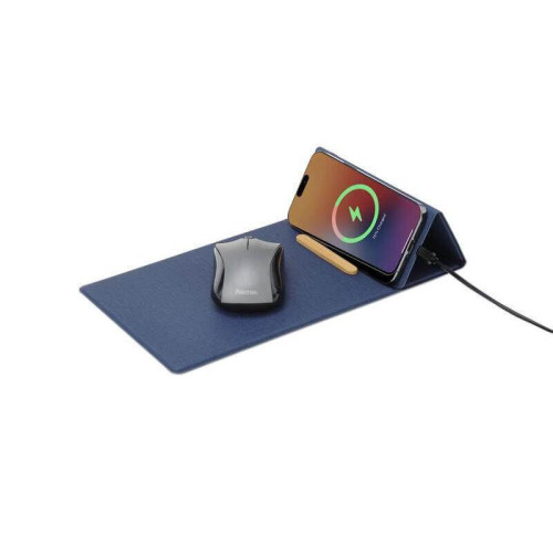 BLACE - CHANGE ZERO Recycled PU 15W Wireless Mousepad & Desk Organizer - Navy Blue