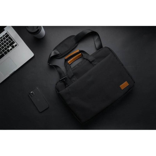 SLOTEN - Santhome® 15" Laptop Bag - Black/Tan
