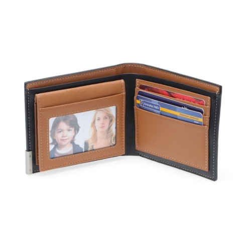 NIORT - Men's Billfold PU wallet with flip pocket