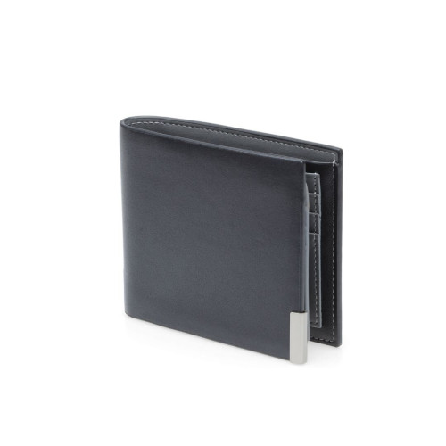 NIORT - Men's Billfold PU wallet with flip pocket - Black / Grey