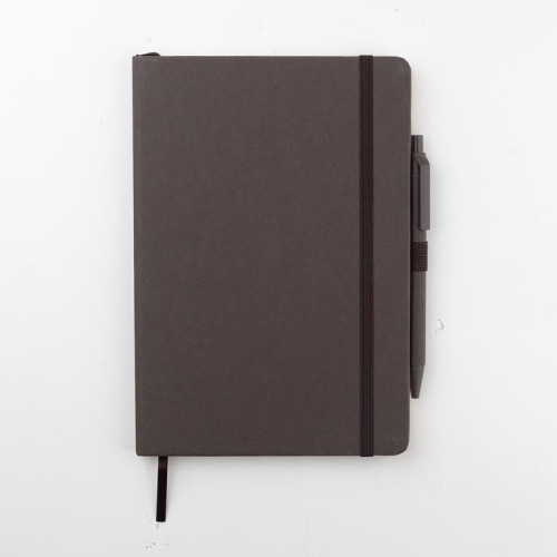 ABULA - eco-neutral® A5 Hard Cover Notebook & Pen Set - Coffee Paper