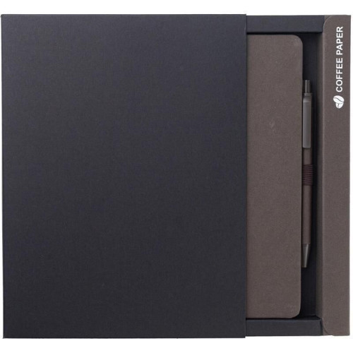 ABULA - eco-neutral® A5 Hard Cover Notebook & Pen Set - Coffee Paper