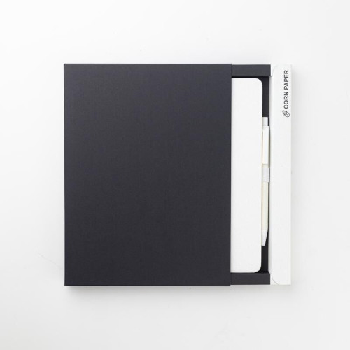 ABULA - eco-neutral® A5 Hard Cover Notebook & Pen Set - Corn Paper