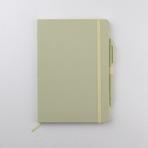 ABULA - eco-neutral® A5 Hard Cover Notebook & Pen Set - Kiwi Paper