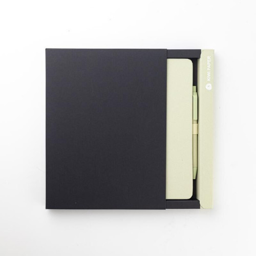 ABULA - eco-neutral® A5 Hard Cover Notebook & Pen Set - Kiwi Paper