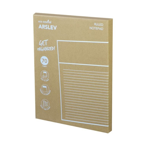ARSLEV - A4 Ruled Desk Notepad with Pen, Ruler and U-clips