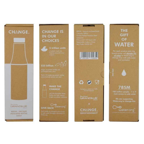 R-BREDA - CHANGE Collection Recycled Insulated Water Bottle - Blue