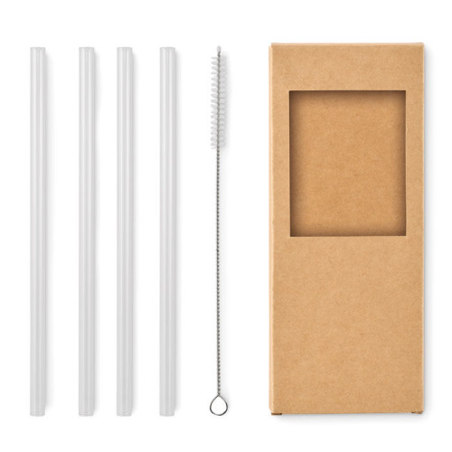 GLAW 4 reusable glass straws