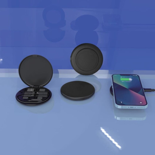 OSLO Mag - @memorii Recycled 15W Magnetic Wireless Charger Multicable Set - Black