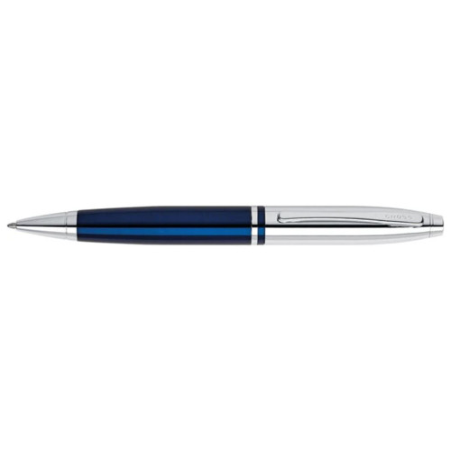 Cross Calais™ Chrome/Blue Lacquer with Polished Chrome Appointments Ballpoint Pen