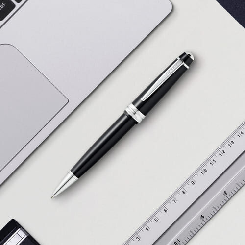 Cross Bailey Light™ Polished Black Resin with Polished Chrome Appointments Ballpoint Pen (Blue Ink)