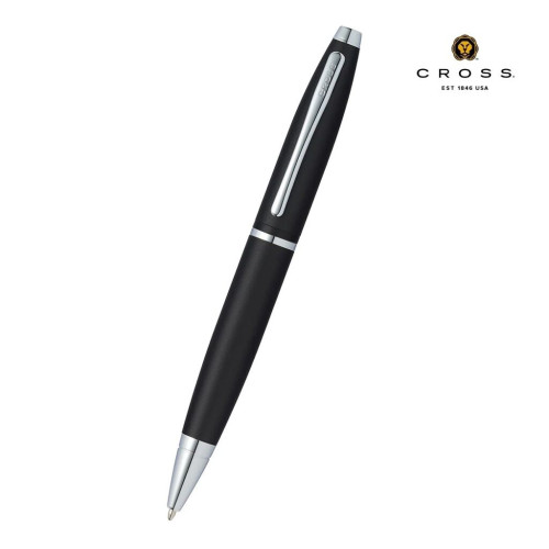 Cross Calais™ Matte Black with Polished Chrome Appointments Ballpoint Pen (Blue Ink)