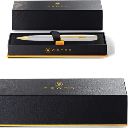 Cross Coventry Polished Chrome with Gold Tone Appointments Ballpoint Pen (Blue Ink)