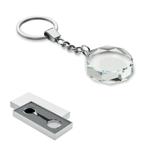 ROUNDWARD Glass round award key ring