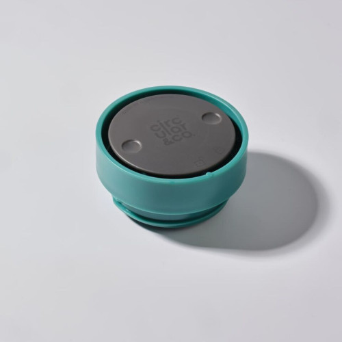 Circular Cup 8oz Chalk & Aquamarine Green