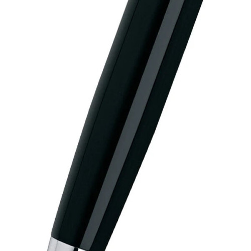 Cross Calais™ Chrome/Black Lacquer with Polished Chrome Appointments Ballpoint Pen (Blue Ink)