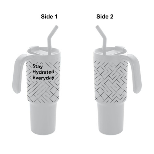 FORZA 360 - Hans Larsen Recycled Stainless Steel/PP Tumbler with 360 Branding - White