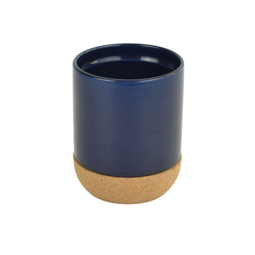 LUCCA - Giftology Ceramic Mug with Cork and Lid - Navy Blue