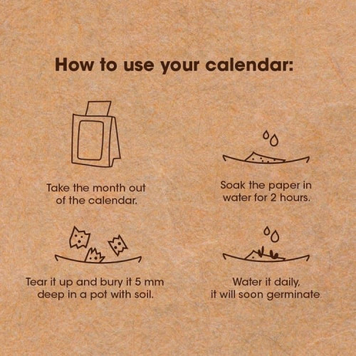 eco-neutral® Plantable Calendar with 12 Sheets Seed Paper