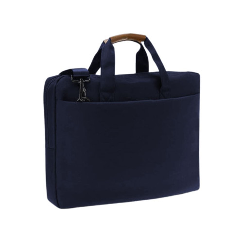 SLOTEN - Santhome® 15" Laptop Bag - Navy Blue/Tan