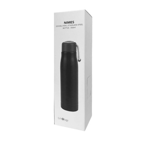 NIMES - Giftology Double Wall Stainless Steel Bottle 550ml - Black