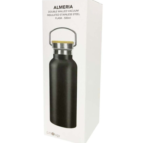 ALMERIA - Giftology Double Wall Stainless Steel Bottle 500ml -  Black