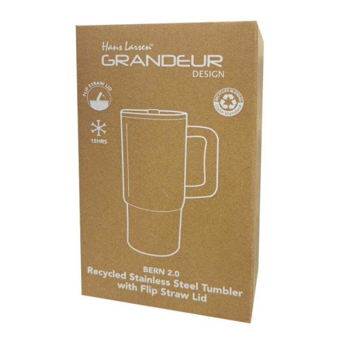 BERN 2.0 - Hans Larsen Recycled Stainless Steel Tumbler with Straw Lid - White