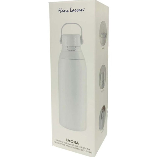 EVORA - Hans Larsen Double Wall Stainless Steel Vacuum Bottle - 750ml - White