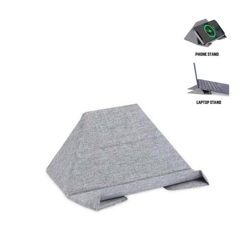 STANDIE - Giftology RPET 2-in-1 Laptop and Phone Stand - Grey