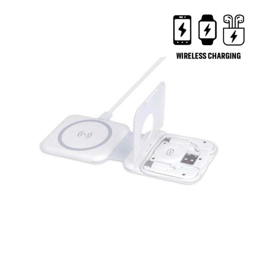 TURIN - @memorii Foldable Wireless Charger and Multicable Set - White