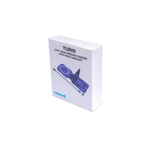 TURIN - @memorii Foldable Wireless Charger and Multicable Set - Navy Blue