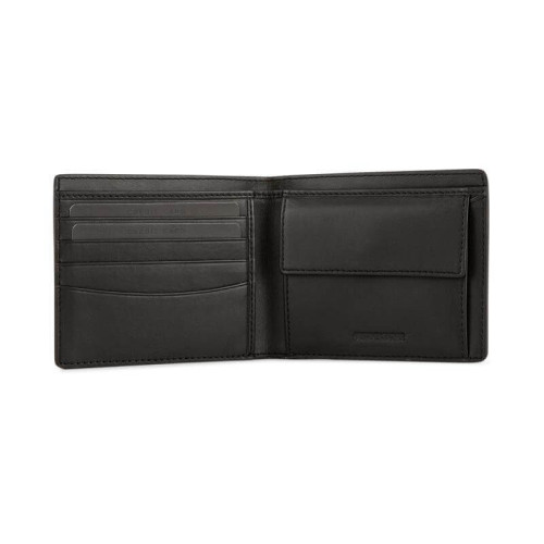 CROSS Saffiano Leather 4CC Bifold Wallet with Coin Pocket - Black