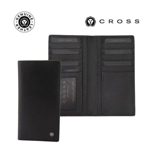 CROSS Soft Grain Leather 12CC Longcoat Wallet - Black