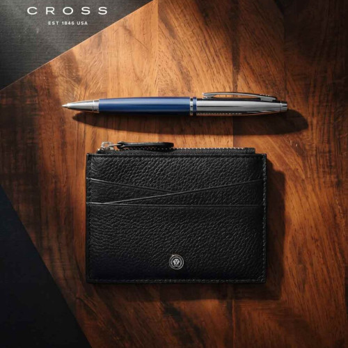 CROSS Pebble Leather Ladies' 6CC Zip Card Holder
