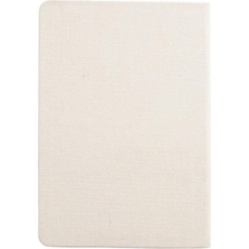 ADANA - Santhome Recycled Canvas A5 Hard Cover Notebook with PU Pocket - Beige
