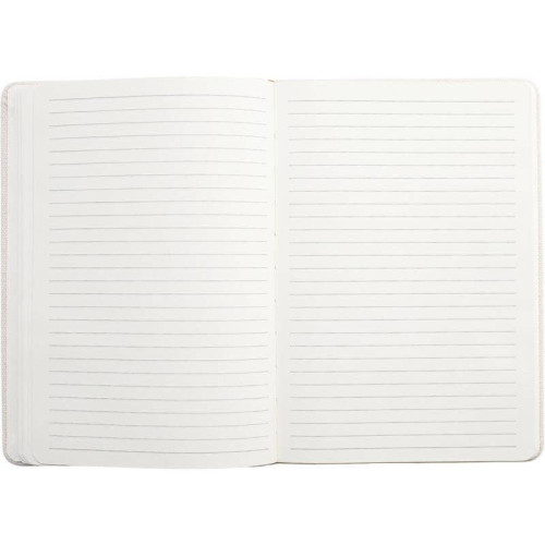 ADANA - Santhome Recycled Canvas A5 Hard Cover Notebook with PU Pocket - Beige