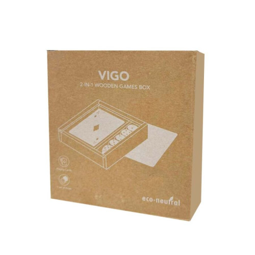 VIGO -eco-neutral 2-in-1 Wooden Games Box