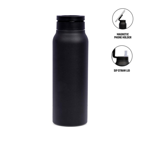 FERRO - Giftology Double Walled Vacuum Bottle with Mag Holder - Black