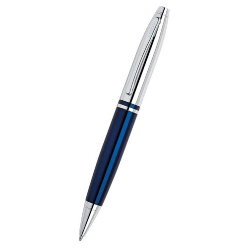 Cross Calais™ Chrome/Blue Lacquer Ballpoint Pen with Classic Midnight Blue Journal Gift Set