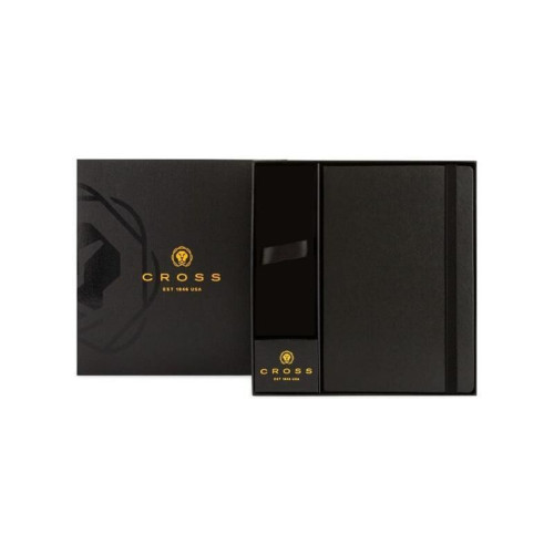Cross Hardcover Notebook & 2pc Gift Box - Black
