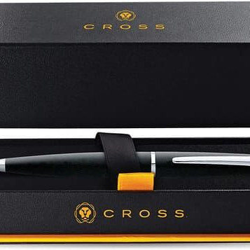 Cross ATX® Basalt Black with Polished Chrome Appointments Ballpoint Pen (Blue Ink) 