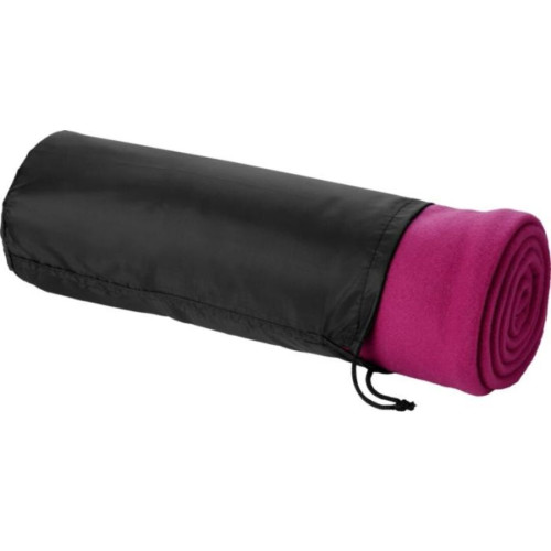 Huggy Fleece Plaid Blanket with Carry Pouch