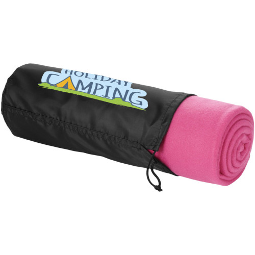 Huggy fleece plaid blanket with carry pouch 150x120 cm