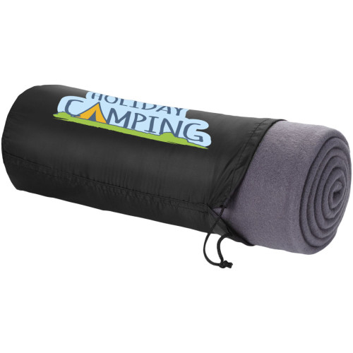 Huggy fleece plaid blanket with carry pouch 150x120 cm