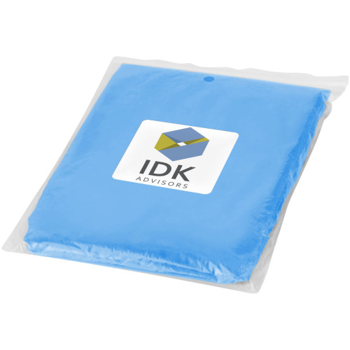 Ziva disposable rain poncho with storage pouch