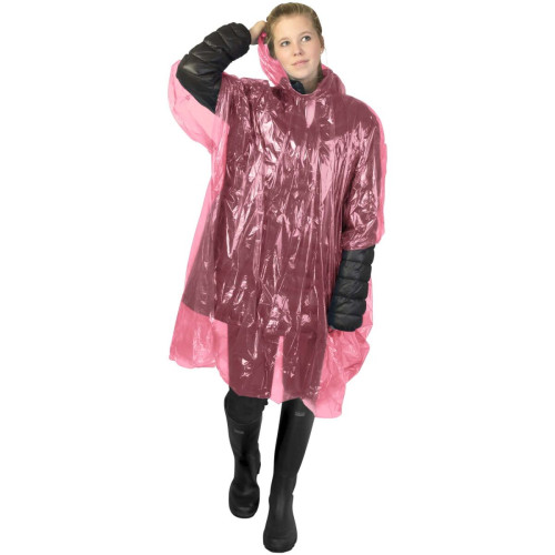 Ziva disposable rain poncho with storage pouch
