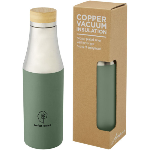 Hulan 540 ml copper vacuum insulated stainless steel bottle with bamboo lid