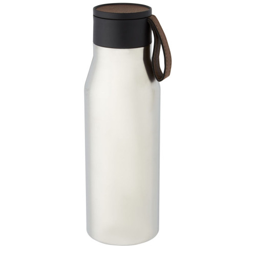 Ljungan 500 ml copper vacuum insulated stainless steel bottle with PU leather strap and lid