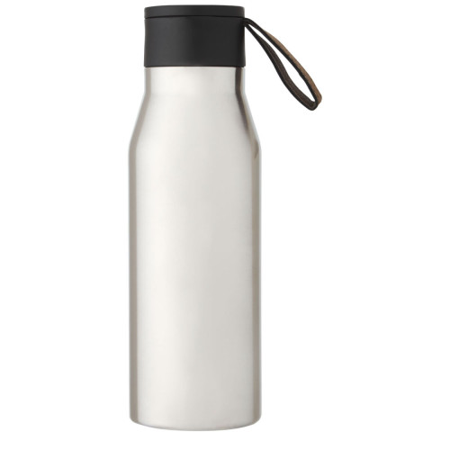 Ljungan 500 ml copper vacuum insulated stainless steel bottle with PU leather strap and lid